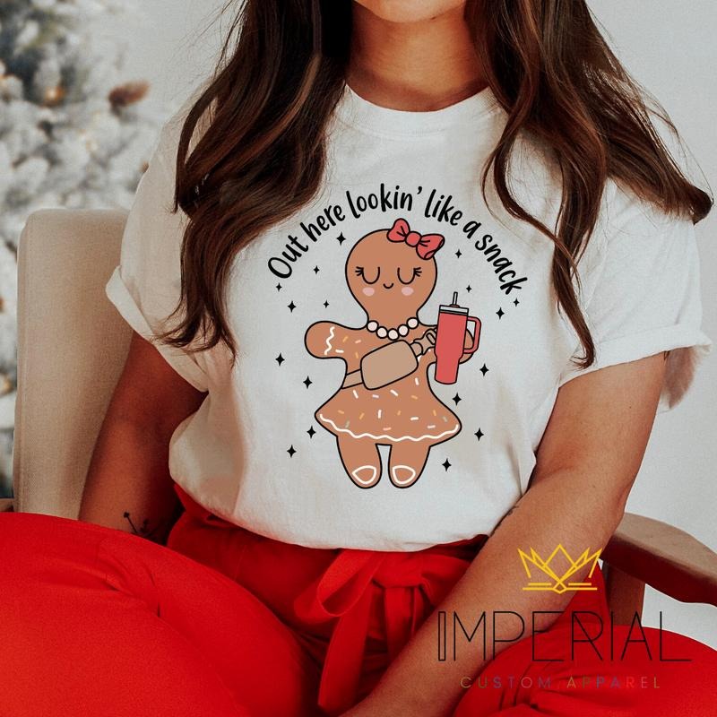 Cute Gingerbread Christmas T-Shirt, Premium Cotton , 2023 Holiday Tee , Christmas Festive tee Hoodie Sweatshirt