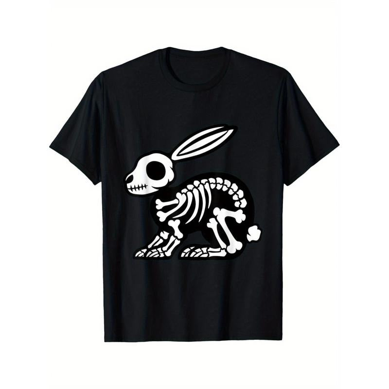 Cute Halloween Bunny Skeleton Animal Rabbit Archeologist men's T-Shirt made in usa Hoodie Sweatshirt | PrintMintTees.com