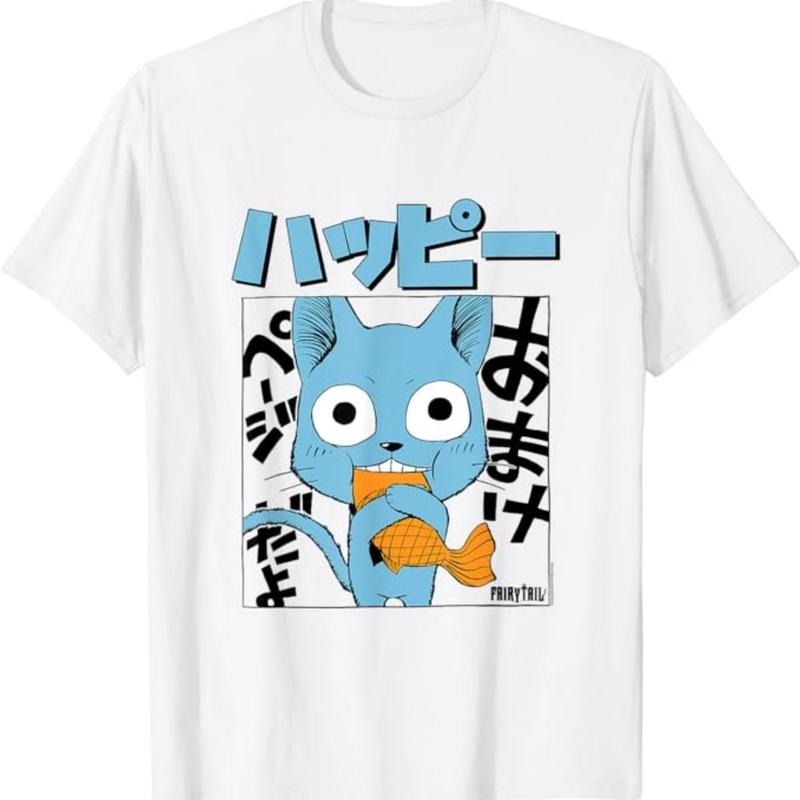 Cute Happy Fairy Tail T-Shirt, Anime Manga Graphic Tee, Gift For Fans Sweatshirt, Hoodie, Comfort Colors | PrintMintTees.com