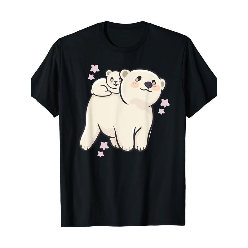 Cute Kawaii Anime - Polar Bear Baby Mother - Kawaii Japanese T-shirt -100% Cotton Made in USA Hoodie Sweatshirt
