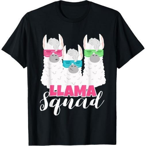 Cute Llama Squad Shirt Retro 80s Style Tshirt Gift T-Shirt Made in USA Hoodie Sweatshirt | PrintMintTees.com