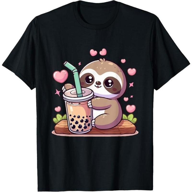 Cute Sloth Boba Bubble Milk Tea Kawaii men Sloth T-Shirt Made in USA Hoodie Sweatshirt | PrintMintTees.com