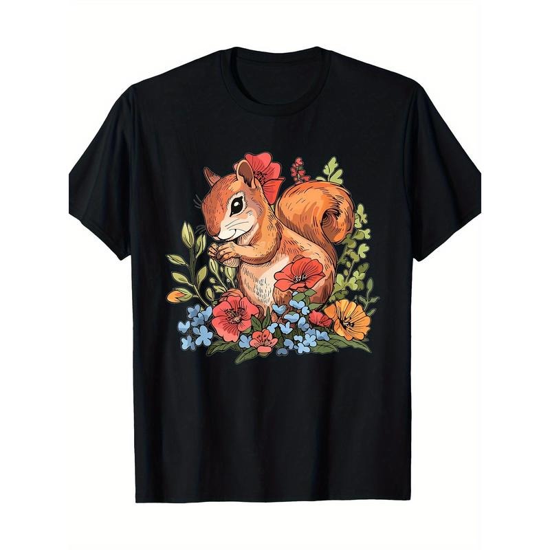 Cute Squirrel Flower My Squirrel T-shirt -100% cotton Made in USA Hoodie Sweatshirt | PrintMintTees.com