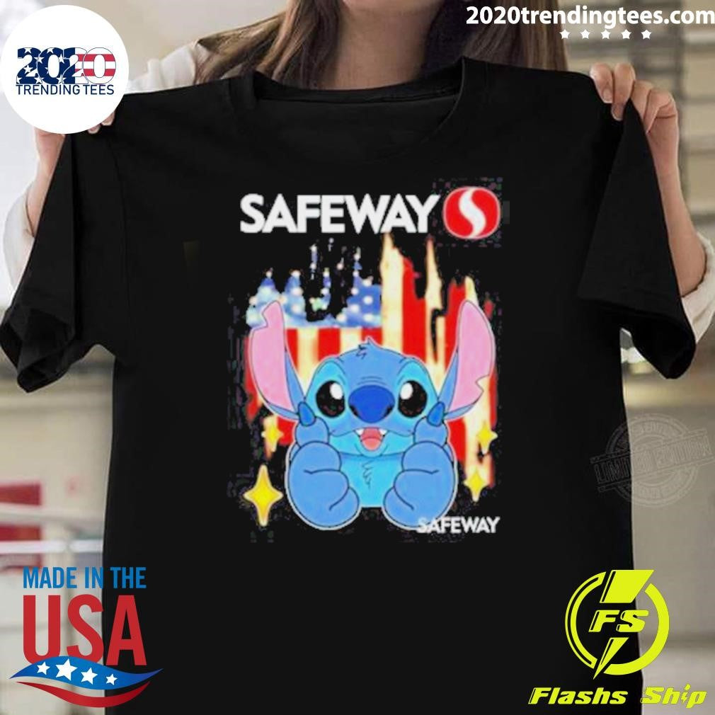 Cute Stitch Like Safeway Usa Flag Shirt