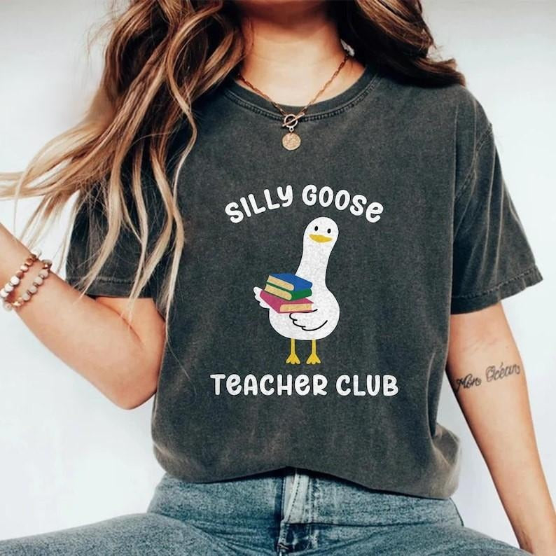 Cute Teacher Tshirt, Silly Goose Teacher Club Shirt, Funny Teacher Shirrt, Back to School Shirt,Elementary School Teacher...