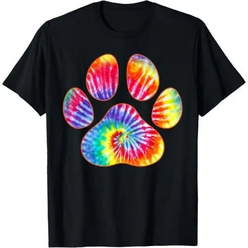 Cute Tie Dye Paw Print Pet Owner Paw Print Tie Dye Dog Lover T-Shirt Made in USA Hoodie Sweatshirt | PrintMintTees.com