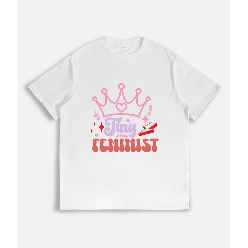 Cute and Empowering T - Shirt with a Feminist Theme: "Tiny Feminist" style 02 Hoodie Sweatshirt | PrintMintTees.com