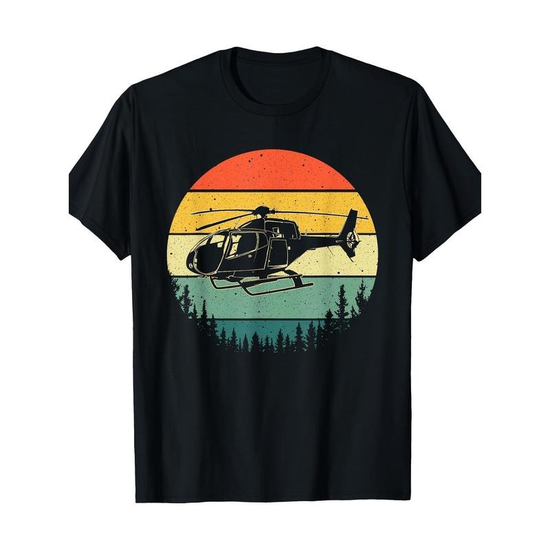 Cute helicopter art Man Woman Pilot Helicopter Pilot T-shirt, Men's T-shirt Made in USA Hoodie Sweatshirt | PrintMintTees.com