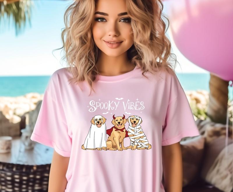 Cute spooky vibes halloween dogs Custom Colors Tee shirt Hoodie Sweatshirt | PrintMintTees.com