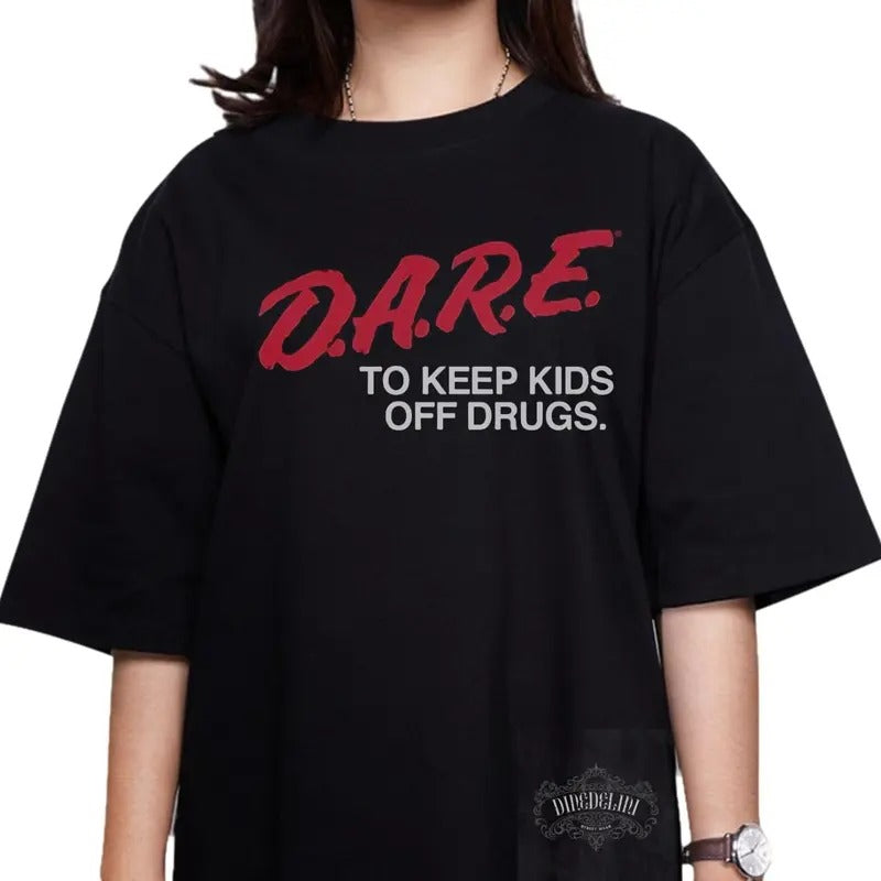 DARE Shirt retro DARE shirt 90s vintage style dare t shirt -unisex graphic tee Hoodie Sweatshirt | PrintMintTees.com