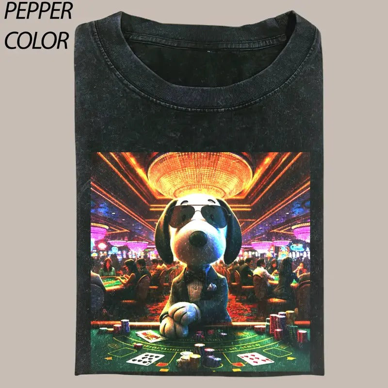 DEALER DOG Vintage Graphic Unisex T-shirt, Funny Poker Tee, Valentine's Day For Him, Valentine's Gift For Boyfriend...