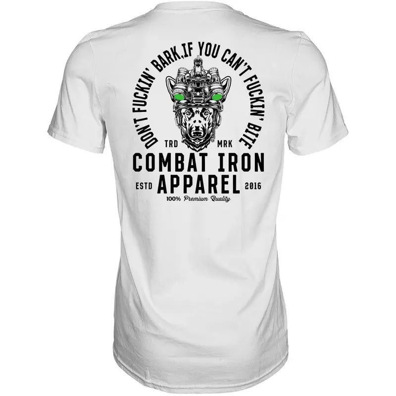DON'T FUCKIN' BARK IF YOU CAN'T FUCKIN' BITE MEN'S T-SHIRT Hoodie, Sweatshirt | PrintMintTees.com