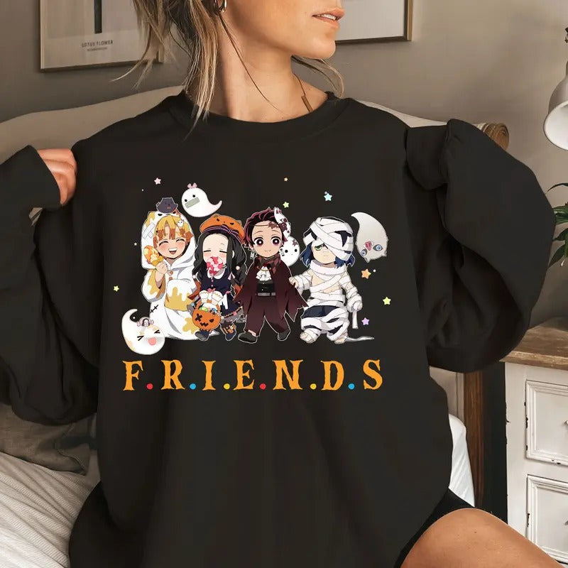 DS Characters Halloween Anime Lovers Shirt Crewneck Hoodie, Manga Shirt Sweatshirt | PrintMintTees.com