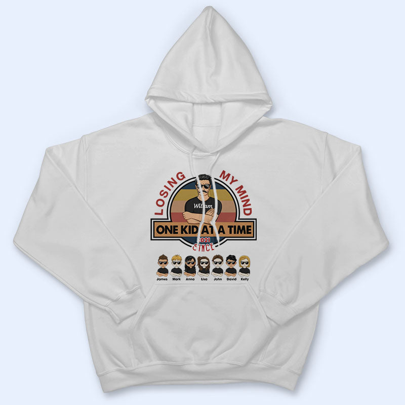 Losing My Mind One Kid At A Time - Family Gifts - Personalized Custom T Shirt