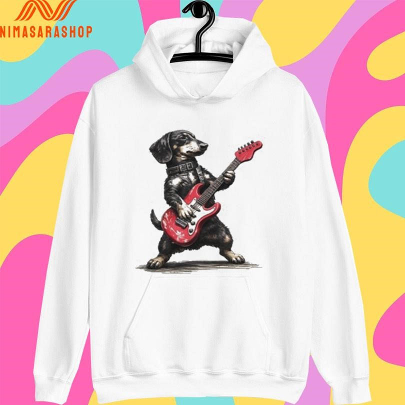 Dachshund Dog Playing Guitar Shirts