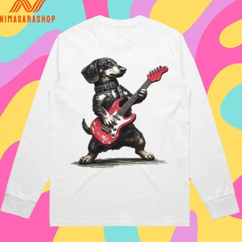 Dachshund Dog Playing Guitar Shirts