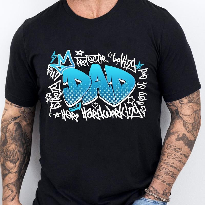 Dad Graffiti Shirt for Men Hero Dad Life Man of God Father's Day Gift Unisex Premium 100% Cotton Hoodie Sweatshirt