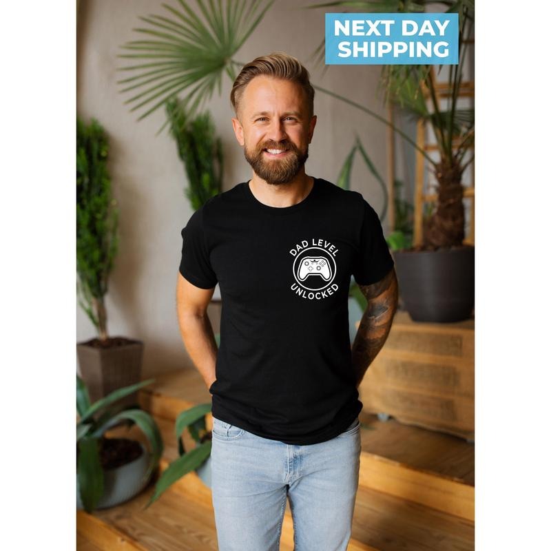 Dad Level Unlocked Shirt Fathers Day Tee Shirt Gaming Dad Shirt Expectant Father Shirt Dad Shirt Pregnancy Announcement...