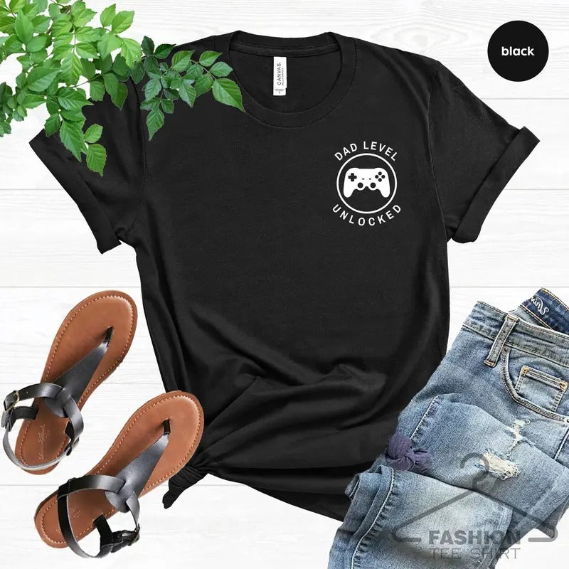 Dad Level Unlocked Shirt, Father's Day Tee Shirt, Gaming Dad Shirt, Expectant Father Shirt, Pregnancy Announcement to...