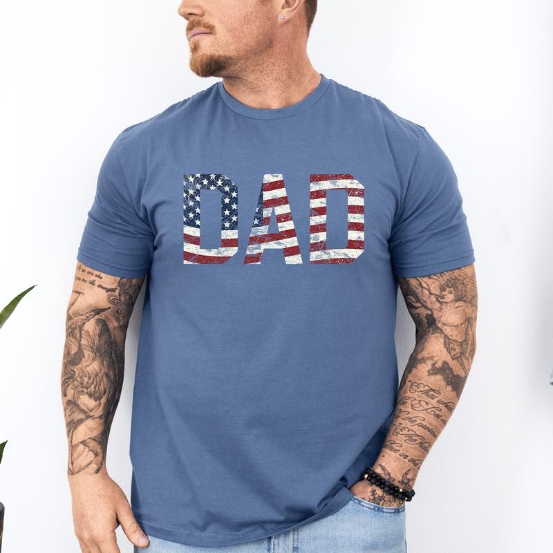 Dad Patriotic American Flag Stars Stripes Fourth July USA Soft Soft Shirt Hoodie Sweatshirt