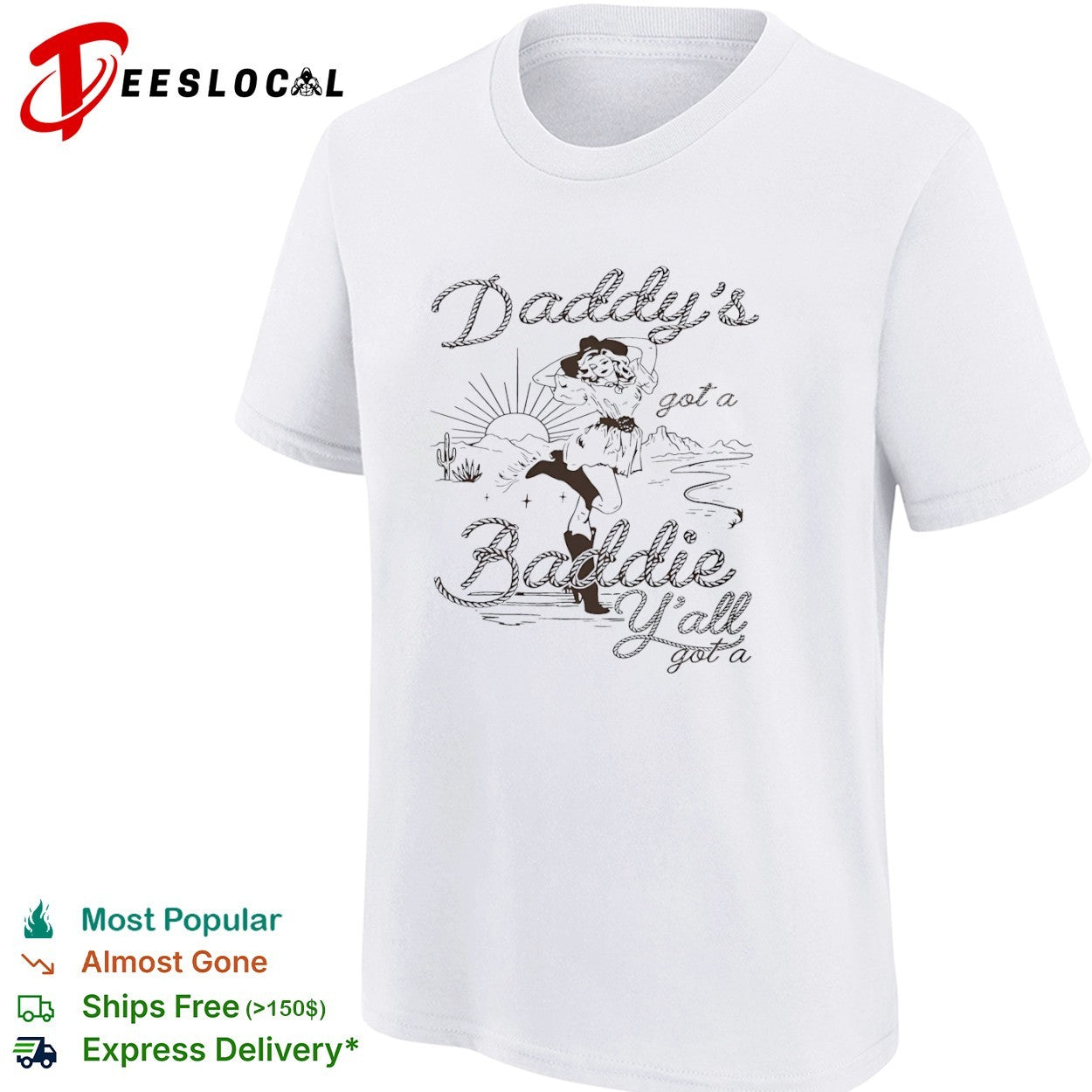 Daddy’s baddie western cowgirl rope font shirt