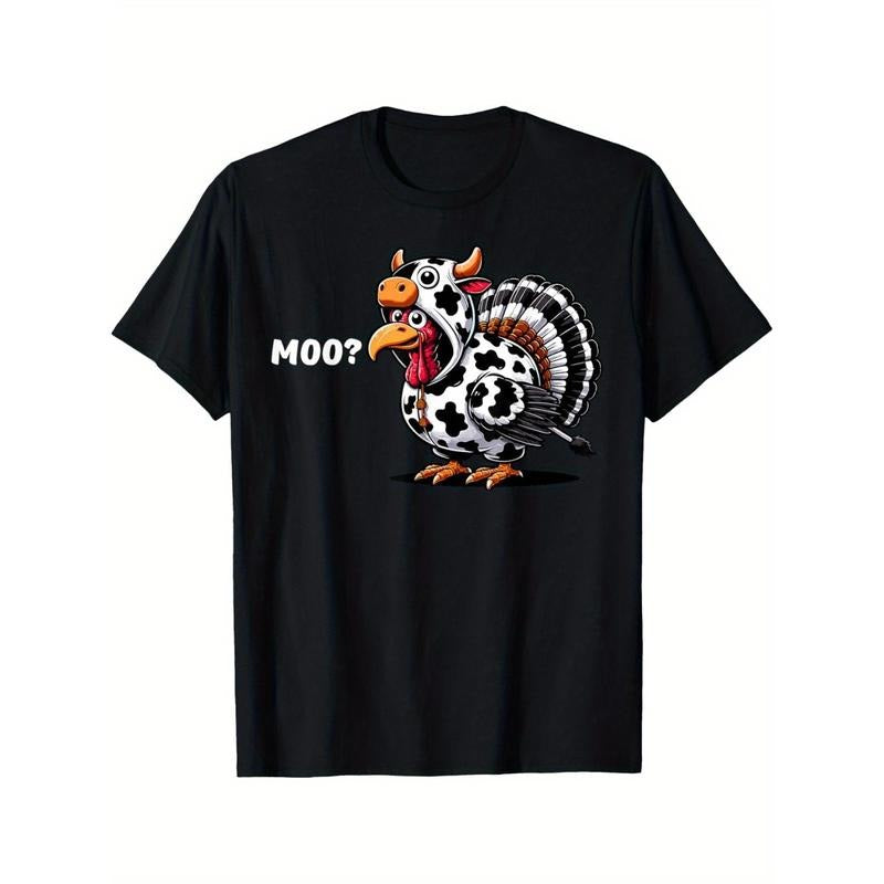 Daily wear men's crew neck T-shirt, men's funny Thanksgiving Turkey graphic T-shirt made in usa Hoodie Sweatshirt