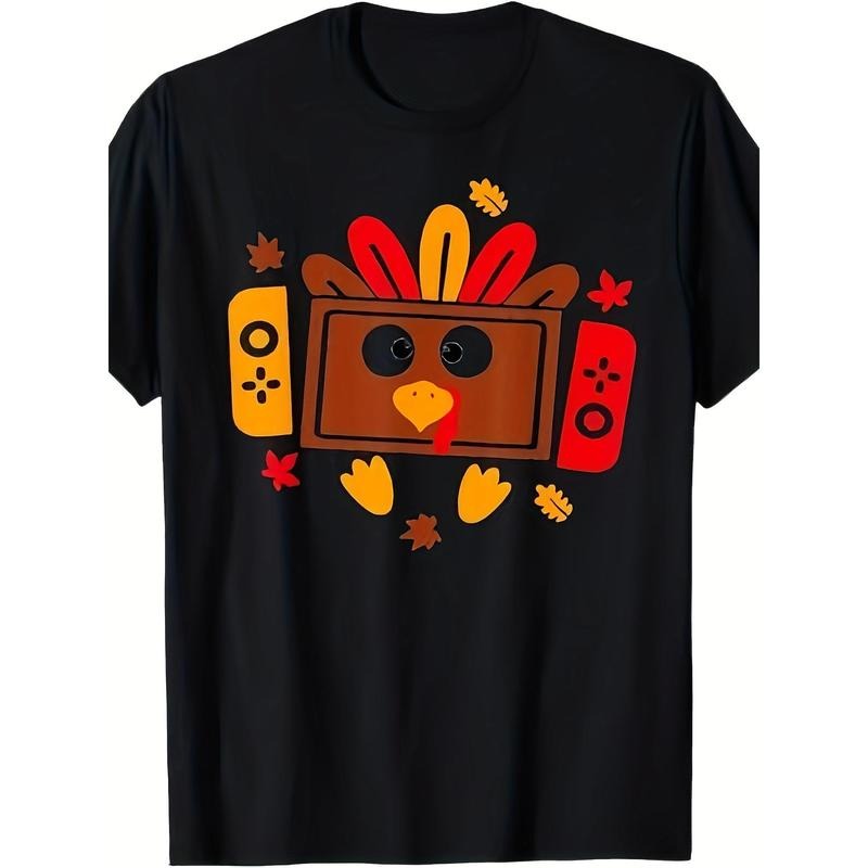 Daily wear men's crew neck T-shirt, video game Thanksgiving Turkey game player game T-shirt g made in usa Hoodie Sweatshirt