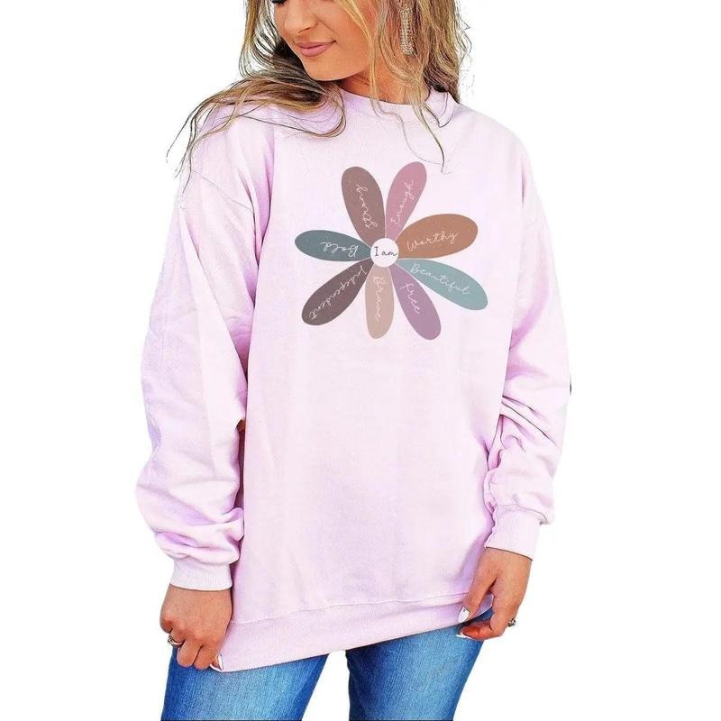 Daisy Positivity Heavy-weight Crew Sweatshirt Shirt Hoodie | PrintMintTees.com