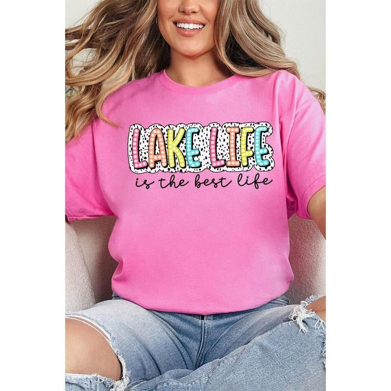 Dalmatian Dots Lake Life Is the Best Life Short Sleeve Relaxed Fit T-Shirt Hoodie Sweatshirt | PrintMintTees.com