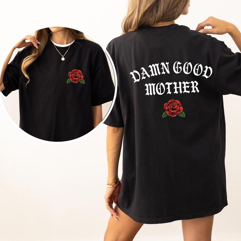 Damn Good Mother Tattoo Mama Comfort Colors Crew Neck T-Shirts, Hoodie, Sweatshirt