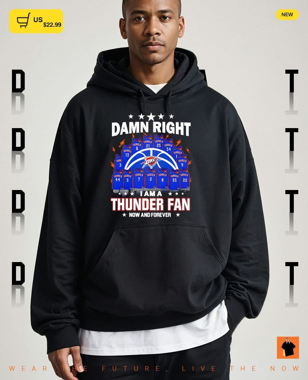 Damn right I am a Thunder Oklahoma City Thunder Basketball damn right I am a Thunder fan now and forever shirt