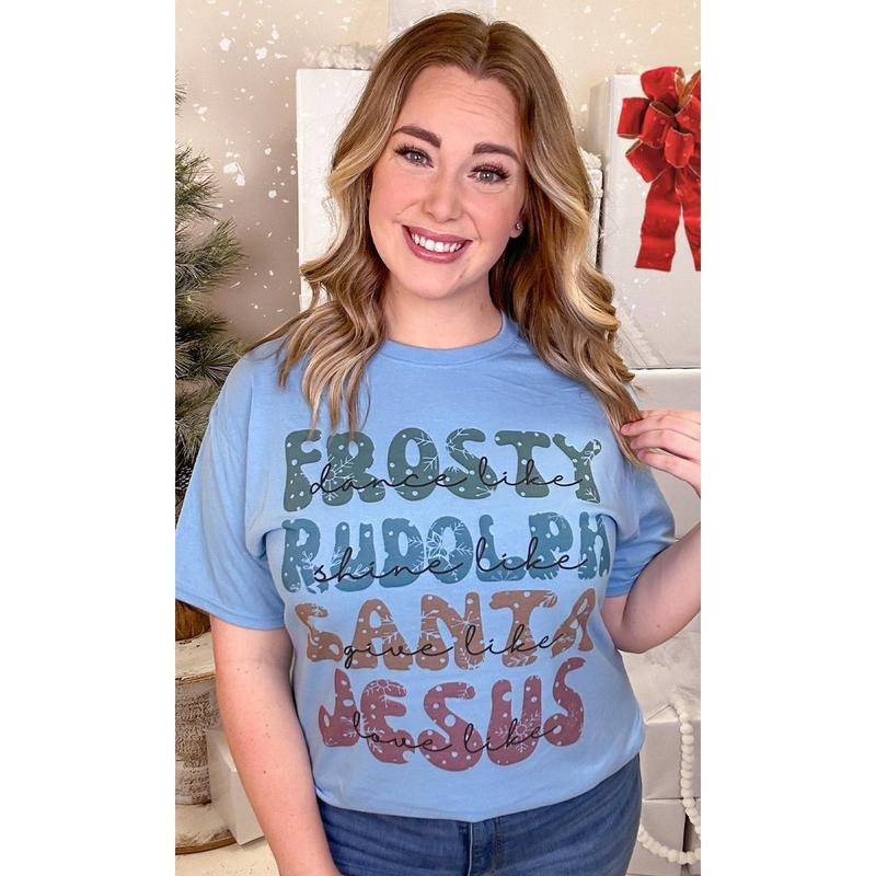 Dance Like Frosty Love Like Jesus Graphic T-Shirt Hoodie Sweatshirt | PrintMintTees.com