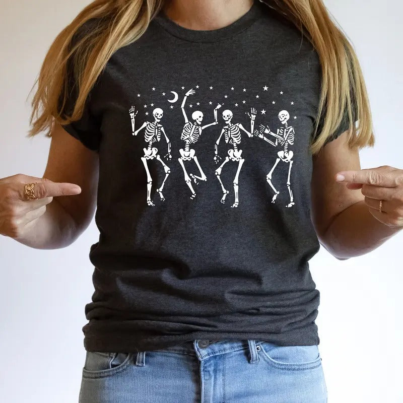 Dancing Skeleton Shirt Skeleton Shirt Halloween Skeleton Tee Skeleton Dancing Halloween Shirt Womens Fall T-shirt...