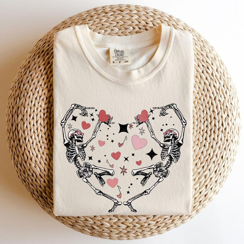 Dancing Skeletons Heart Comfort Colors Comfort Colors Love Heart Cupid T-Shirts, Hoodie, Sweatshirt