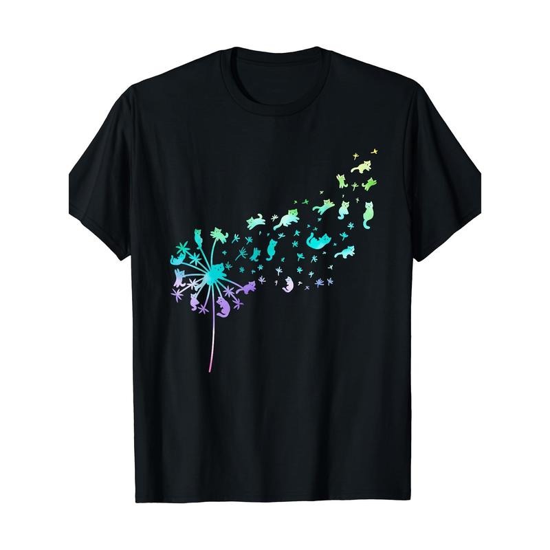 Dandelion Cat Lovers Cat Fans Flower Power Dandelions T-Shirt Made in USA Hoodie Sweatshirt | PrintMintTees.com