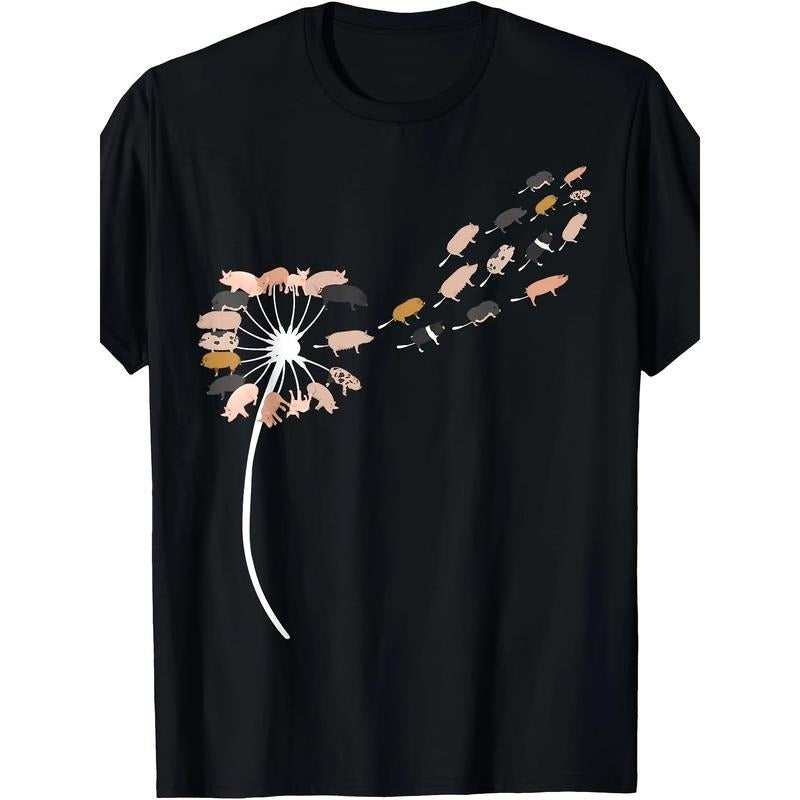 Dandelion pig T-shirt, for pig lovers | pig T-shirt made in usa Hoodie Sweatshirt | PrintMintTees.com