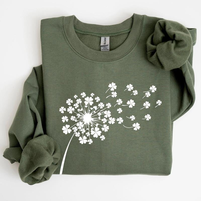 Dandelion, St Patrick's Day, Shamrocks Sweatshirt Shirt Hoodie | PrintMintTees.com