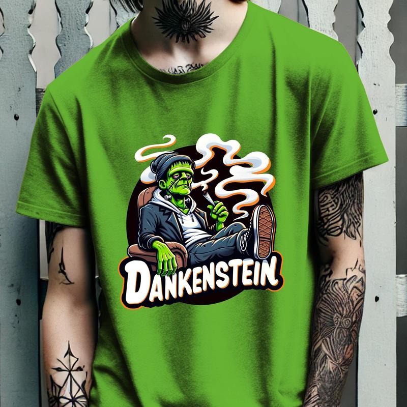 Dankenstein Tee Halloween Shirt Funny Frankenstein Top Spooky Season Monsters  Tee  Smoker Shirt 420  Shirt Hoodie Sweatshirt