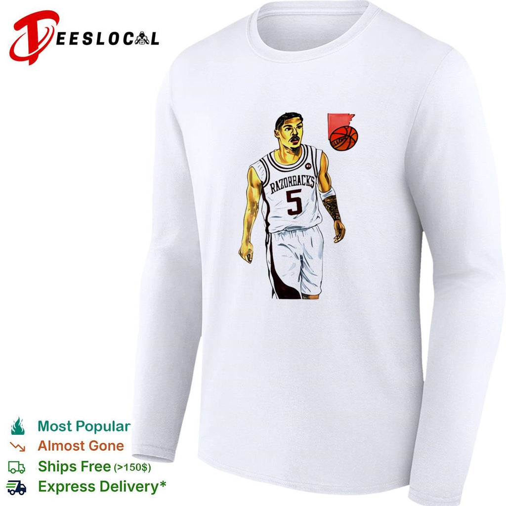 Darius Acuff Jr Arkansas Razorbacks basketball player number 5 shirt