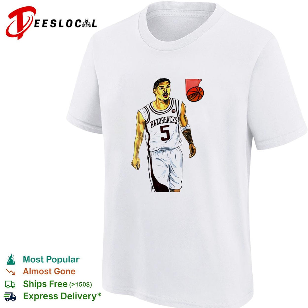 Darius Acuff Jr Arkansas Razorbacks basketball player number 5 shirt