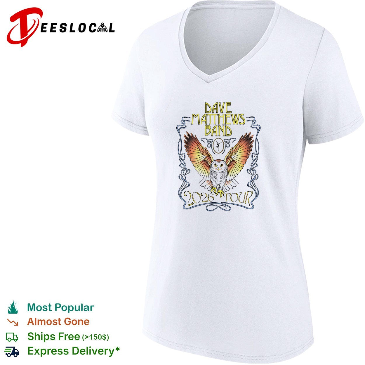 Dave Matthews Band 2026 tour owl shirt