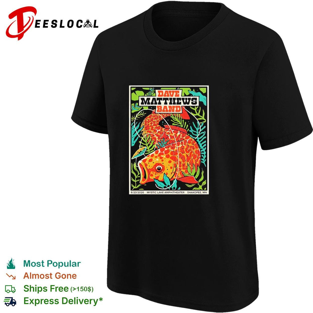 Dave Matthews Band Mystic Lake Amphitheater fish poster shirt