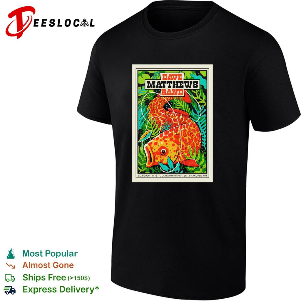 Dave Matthews Band Mystic Lake Amphitheater orange fish 6 23 2026 shirt