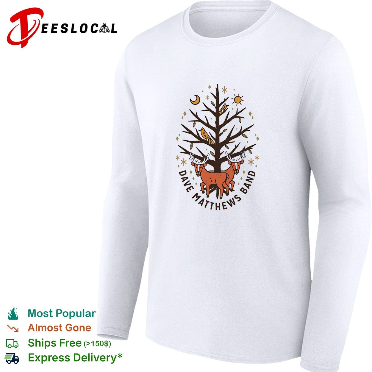 Dave Matthews Band deer tree moon sun shirt