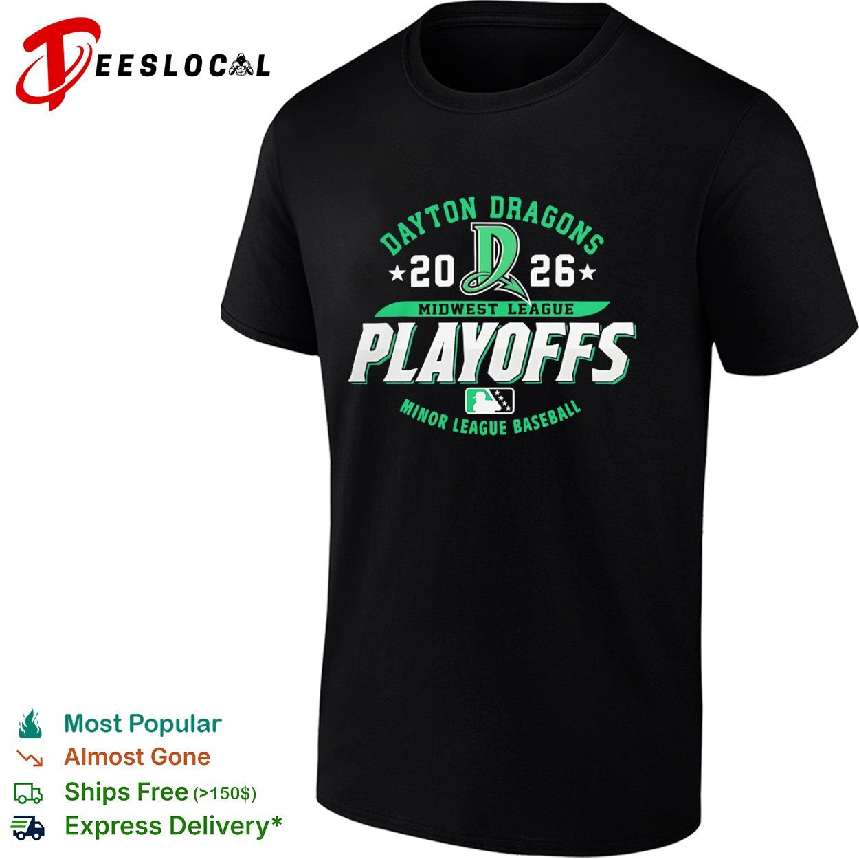 Dayton Dragons 2026 Midwest League Playoffs Minor League Baseball shirt