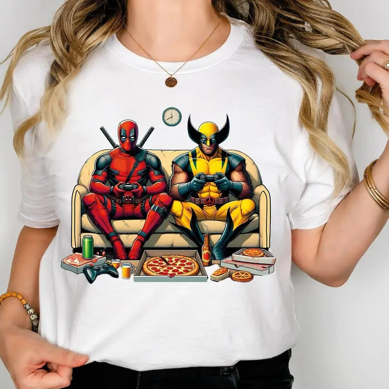 Dead pool & Wol verine Best Friends Shirt Graphic Tee Shirt Men Women Unisex Cotton Hoodie Sweatshirt | PrintMintTees.com