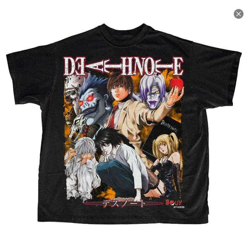 Death Note Vintage Bootleg Style Graphic Anime T-Shirt,y2k anime tee Hoodie Sweatshirt | PrintMintTees.com