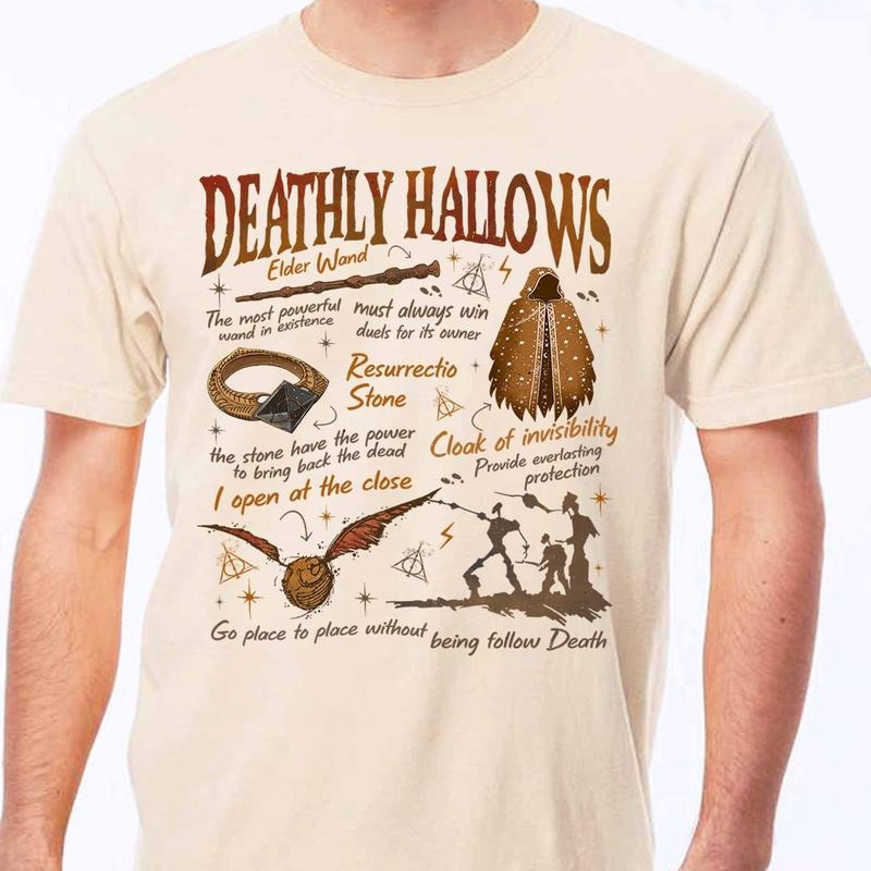 Deathly Hallows Wizard Comfort Color Shirt, Wizarding World Tshirt for Fan, Halloween Fall Season Tee, Gift for Book...