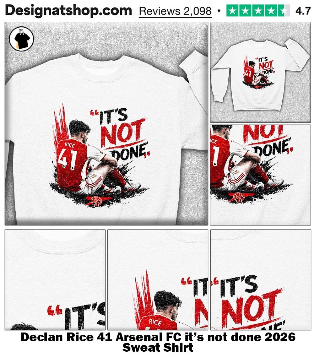 Declan Rice 41 Arsenal FC it’s not done 2026 shirt