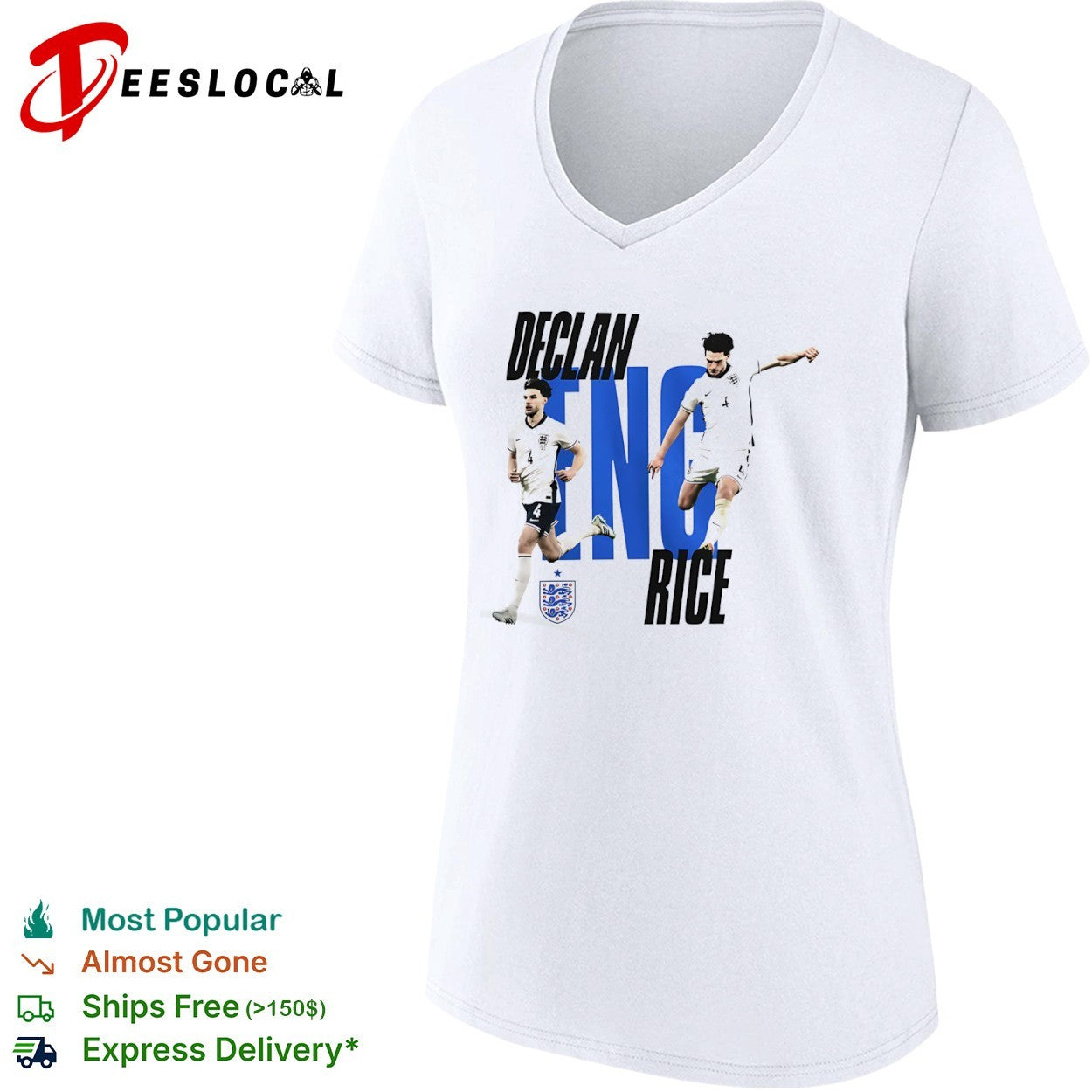 Declan Rice England national football team player action shirt